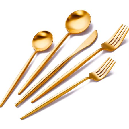 Slim elegant gold cutleries