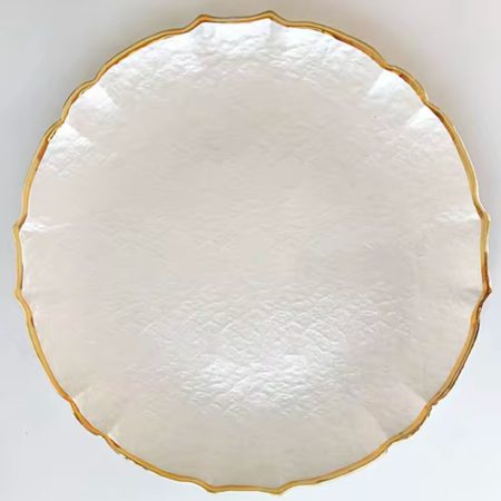 Gold rim Gloss spiral charger plate