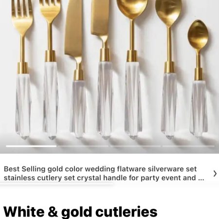 Transparent elegant gold cutleries