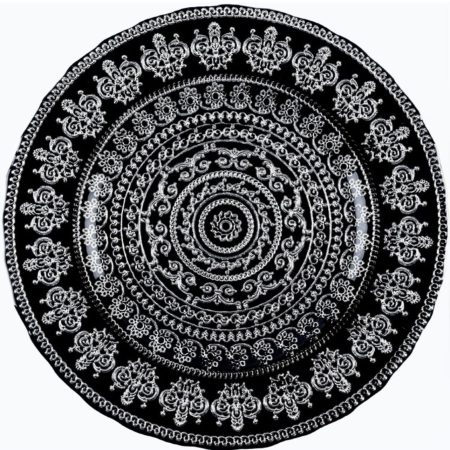 Black with silver pattern charger plates