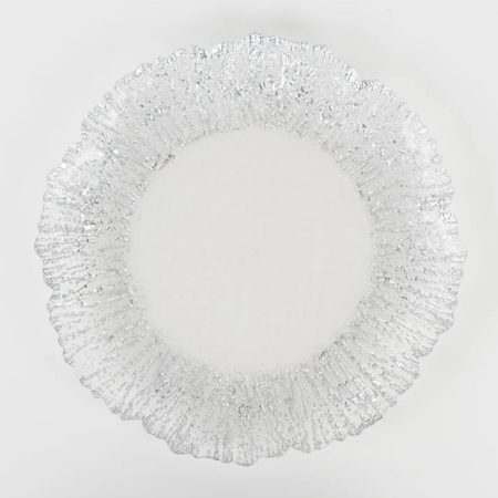 Silver reef glass charger plates