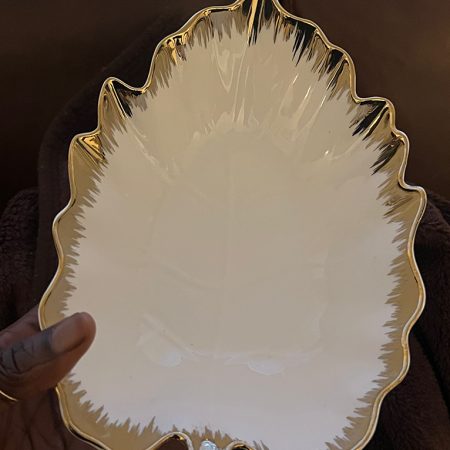 Gold rim leaf serving Bowls
