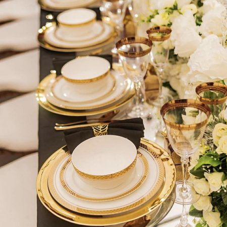 LV gold rim plates