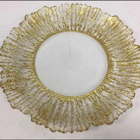 Gold reef glass charger plate