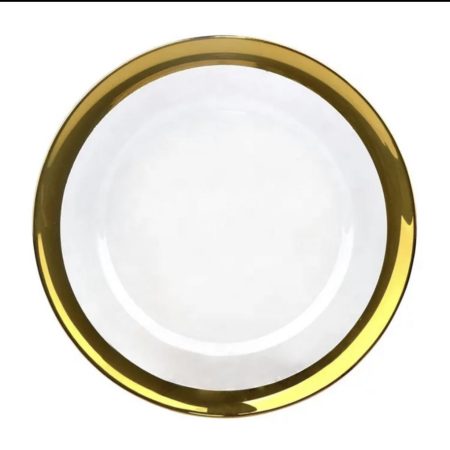 Large Gold rim glass plate collection