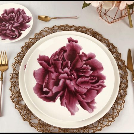 Plum dinner and Side plates