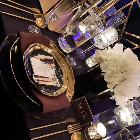Black Luna gold luxury plates